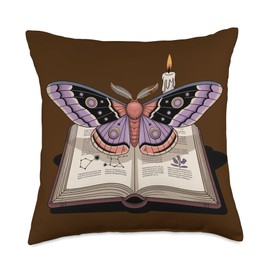Book Spell Therian Moth Butterfly Fairycore Fairy Grunge Throw Pillow