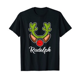 Rudolph Reindeer Christmas Costume Ugly Christmas Sweater T-Shirt