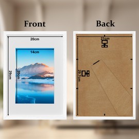 A4 White Frame, 21x30 cm Wooden A4 Photo Frames, A4 Picture Frames with Mount, White Picture Frames for A4 Print, Certificate Frame for Wall Mount, For Table Decoration