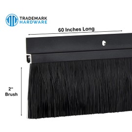 TMH Door Sweep Brush - 2 Inch Brush Door Draft Stopper, Black Door Sweep, Weather Stripping Door Seal - 60 Inches Long