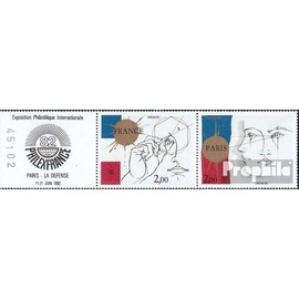 France 2262-2263 triple strip (complete.issue.) unmounted mint/never hinged ** MNH 1981 PHILEX france 82 (Stamps for collectors)