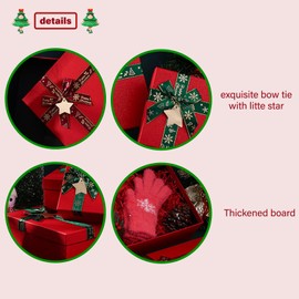 Krdrgey 4-Pack Christmas Gift Boxes with Lids, Golden Ribbons, Red and Green, 4 Sizes Boxes for Holiday Gifting, Party Favors, Treats, and Hostess Decor (green)