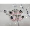 Black+Pink Handmade Nail Tips ✨ - Short Round / 블랙+핑크