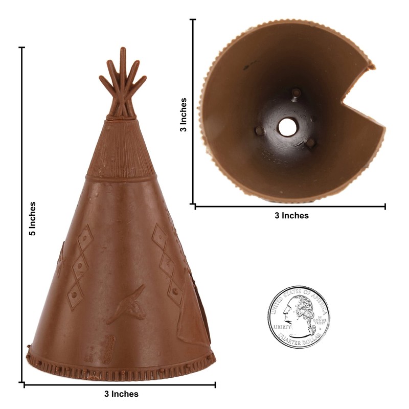 BMC Classic Plains Indian Teepees - Brown 3pc Western Plastic