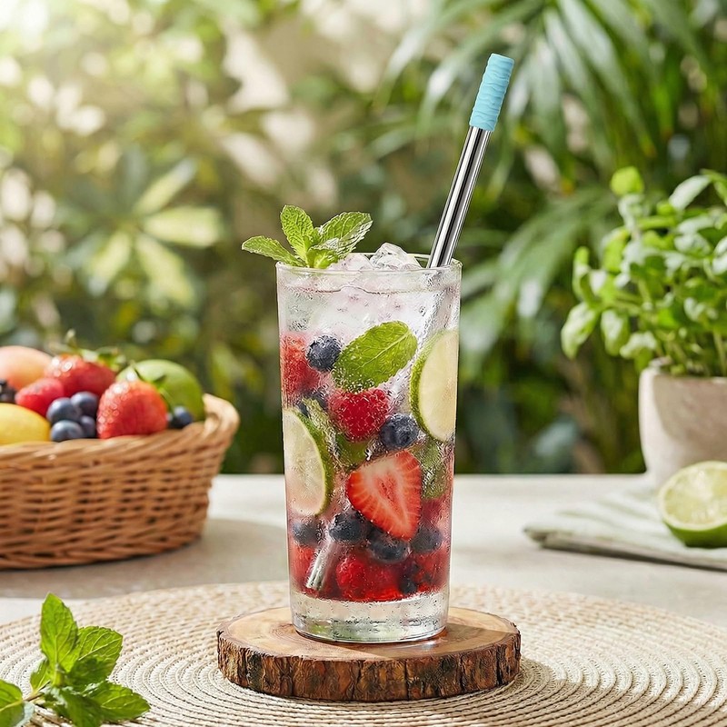 Foweroty 2 Pack Reusable Telescopic Stainless Steel Straw - Portable