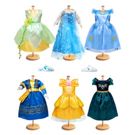18 inch Doll Clothes Accessories, 6pcs Princess Costume Set with Crown Fits for 18 inch Girl Dolls