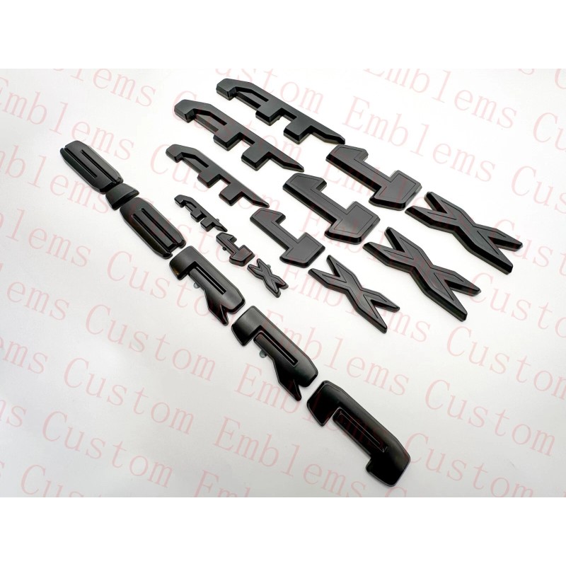 Auto 5PCS Grill Doors Rear Matte Black AT4X OVERLAY Emblem
