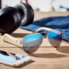 noTrash2003 Aviator Sunglasses with Coloured Mirrored Lenses UV400 CAT3 Strong
