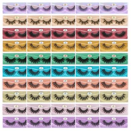 FARRED Wholesale Faux Mink Lashes Bulk 50 Boxes 10 Styles Eyelashes Volume Lashes 10 Portable Individual Boxes 10-20mm Mixed Natural Look Lash 3D False Eyelashes