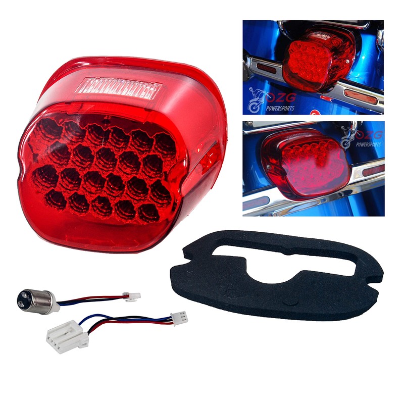 OZ-USA FL Red LED Tail Brake Light Compatible with Harley