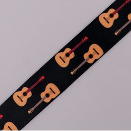 Pinstant Classical Guitar Guitars Banjo Ukelele String Instrument Music Musical Notes 17.7" Neck Lanyard Keychain Holder ID Badge Mobile Phone Pin Strap