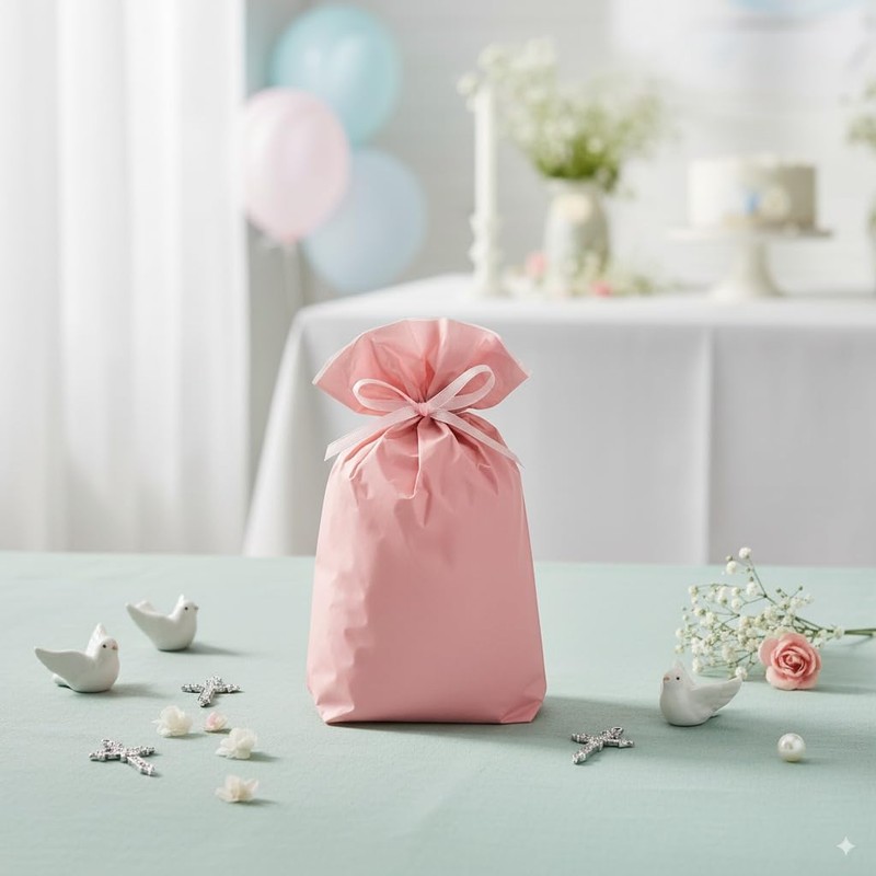 Sacchetti Regalo Perlati Piccoli – 50 Pezzi – Rosa Cipria