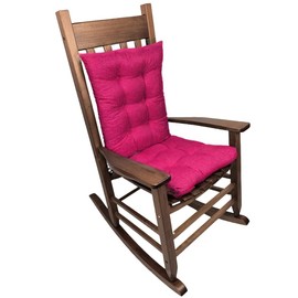 Gfgift Rocking Chair Cushion Set, Patio Chair Cushions, Tufted Chair Pads for Rocker Furniture, Indoor Seat Cushions with Ties (Wine red)