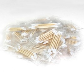 Individually Wrapped Cotton Swabs Bulk Pack, Double Round Tips Bamboo Stick Travel Size Swabs for Ear, Hygiene, First Aid & Makeup (500 Count(100 Bags/5-count-pack))