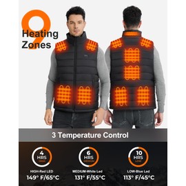 Heated Vest for Men with Battery Pack Included 16000mAh 7.4V, Electric Men's Heated Vests Lightweight Heating Vest