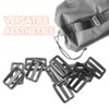 Hocansen 50PCS Plastic Black Tri-Glide Slider Adjust Buckles 38mm Slide