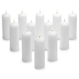 Parnoo White Pillar Candles – 2x6 Unscented Candle Set of 12– Dripless, Smokeless, and Clean Burning Household Dinner Candles – Perfect for Weddings, Parties, Dinners – Set of 12