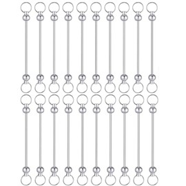 Blank Beadable Keychain Bars Metal Bead Keychain Bar Link Detachable Key Chain for DIY Craft Making Gift Accessories (20pcs)