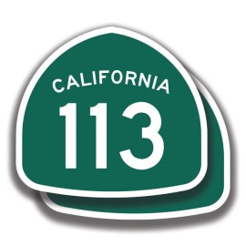 The Decal And Sticker Mafia CALIFORNIA STATE ROUTE 113 STICKER 2 Decals Road Sign Bogo Highway - 3.5"W x 3.1"H