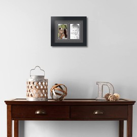 Art to Frames Double-Multimat-33-41/89-FRBW26079 Collage Photo Frame Double Mat with 2 - 3x5 Openings and Satin Black Frame