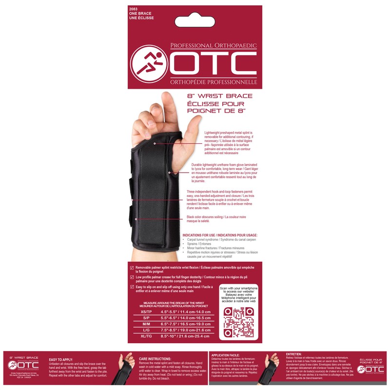 OTC Wrist Splint, 6-Inch Petite or Youth Size, Wrist Sprains,