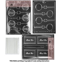 I'M 3 LOLLY numbers and letters Chocolate candy mold, Thank you chocolate candy mold & Plain Cookie (Oreo) Lollipop Chocolate Mold With Copywrited molding Instructions + 50 sticks