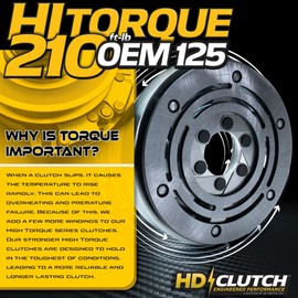HD Switch SuperTorque 210ftlb (OEM 125) BIGBearing Billet Pulley Electric PTO Clutch 917-04754A OEM Upgrade fits Cub Cadet Z-Force S46 S54 S60 MTD 717-04754 717-04754A 917-04754 Lawn Mower