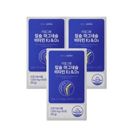 Realgram [Realgram] Calcium Magnesium Vitamin K2 & D3 1,000mg x 60 tablets 3 boxes / [리얼그램] 칼슘 마그네슘 비타민 K2 & D3 1,000mg x 60정 3박스
