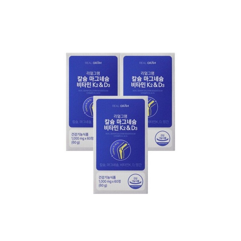 Realgram [Realgram] Calcium Magnesium Vitamin K2 & D3 1,000mg x