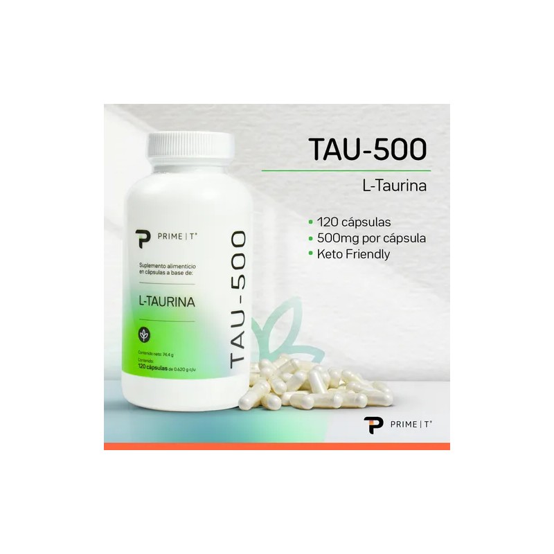 Taurina Suplemento Primetech 120 Cáps Con 500 Mg