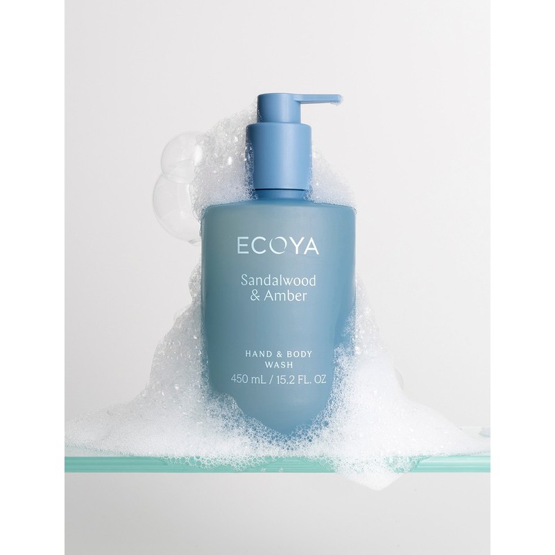 ECOYA Hand & Body Wash Sandalwood & Amber 450ml