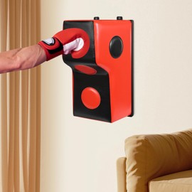 Boxing Training Wall Target Modern Wall Mounted Uppercut Boxing Bag 400KG Wall Mount Punching Bag Space-Saving Boxing Training Equipment for Gym Living Room Bedroom (Red & Black)