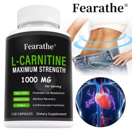 L-Carnitine 1000mg Maximum Strength Capsules - Non-GMO and Gluten Free