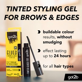 got2b Glued 4 Brows & Edges Tinted Gel Black 16mL