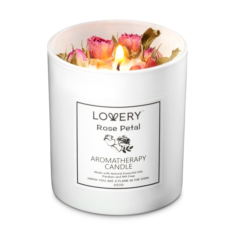Lovery Rose Home Candle, 8oz Luxury Aromatherapy Scented Candle Gift
