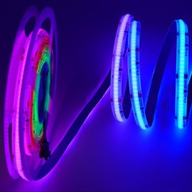 RGB IC COB LED Strip,DC24V 5M Addressable Colour-Changing Smart RGB LED Tape,576 LEDs/m WS2811 IC Flexible Strips for Party Home DIY Lighting Projects