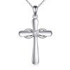 VONALA Silver Cross Necklace for Women Infinity Heart Cross Pendant