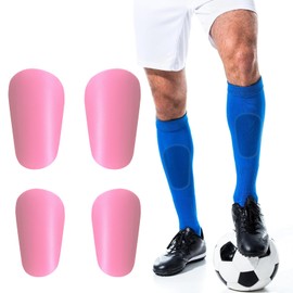 Pack of 4 Shin Pads, Football, Men's Mini Shin Pads, Children's Shin Pads, Mini Shin Pads, Football, Suitable for Young People, Adults, Boys, Girls (Pink)