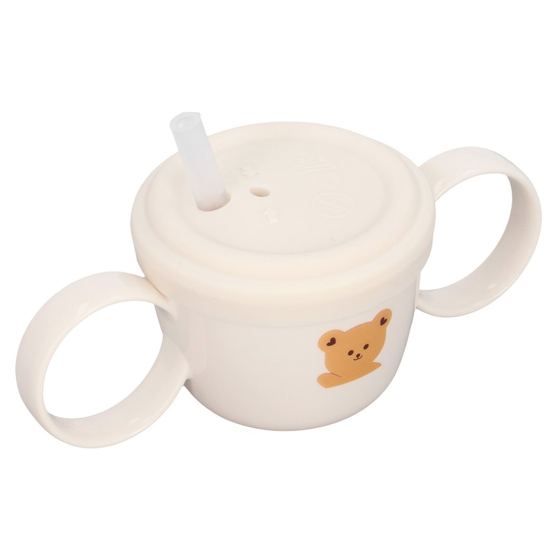 Baby Learning Drinking Cup 200mL Cartoon Animal Print Silicone Training
