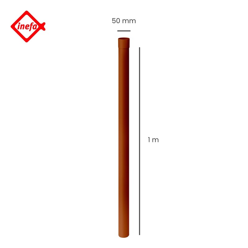 Inefa Gutters DN 50 – 100 cm, Brown Plastic, Rain
