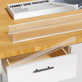 SARDVISA 17.5" Cabinet Door Protector - 4-Pack Transparent Flexible PVC Edge Guard, Snugly Fit Slip-On Bumper for Kitchen Cabinets, Prevents Wear, Chipping & Discoloration, 3/4" Thick