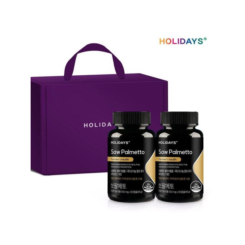 Holidaze 홀리데이즈 쏘팔메토 90캡슐 2병 선물세트 (6개월분) Holidays Saw Palmetto