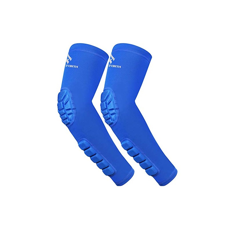 HOPEFORTH 2PCS Padded Elbow Forearm Sleeves Compression Arm Protective Support