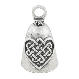 Guardian Bell Celtic Heart Good Luck Bell w/Keyring & Black Velvet Gift Bag | Motorcycle Bell | Lead-Free Pewter | Made in USA
