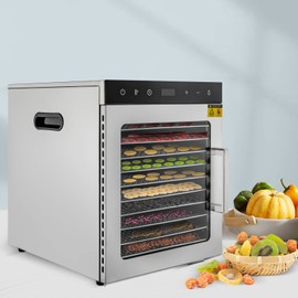 WUSILILU 10 Tiers Food Dehydrator Stainless Steel 800W 360°Circulation Electric Food Dryer Machine with Digital Temperature and Timer for Food, Flowers, Vegetables, Fruits, Meats
