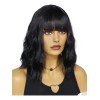 Peluca Ondulada Negra Corta Natural De 14 Pulgadas &wyh