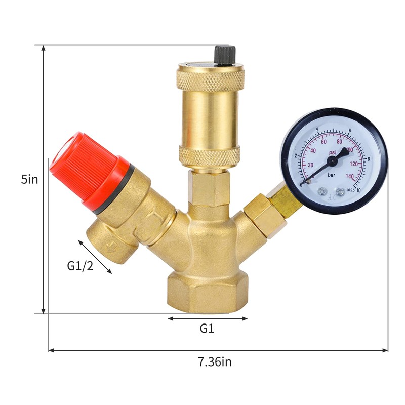 Boiler Safety Group Brass Hot Water Tank Connection Group and