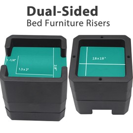 MYMULIKE Bed Risers 1 Inch, 2 inch, 3 inch, 4 inch, Support Up to 6000 Lbs Heavy Duty Bed Furniture Risers with Wheels, Adjustable Furniture Risers for Table, Sofa, Couch, Cabinet, Bed Frame Set of 6