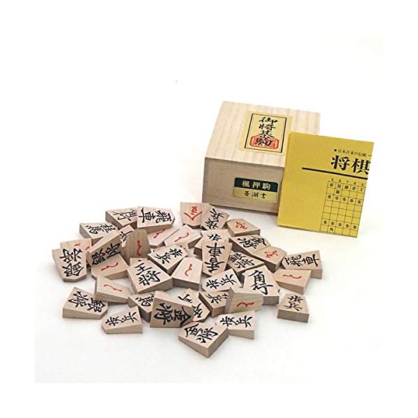 Wooden shogi pieces wooden maple embossed pieces in red back