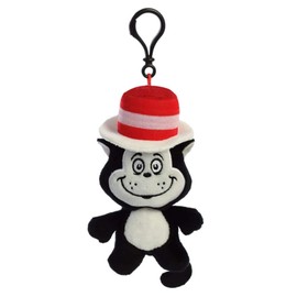 Aurora 60996 Dr_Seuss World Cat in The Hat Plush Key Clip, Multicoloured, 13cm